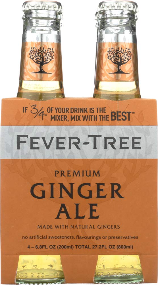 Fever-Tree Premium Ginger Ale, No Artificial Sweeteners, 6.8 Fl Oz (Pack of 4)