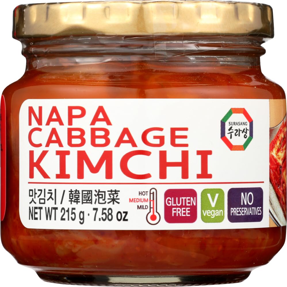 Korean Bottled Kimchi, Original Authentic Tasteful Bottle Napa Cabbage Kimchi, Vegan Gluten Free [No Preservatives] - 7.58 Oz (1