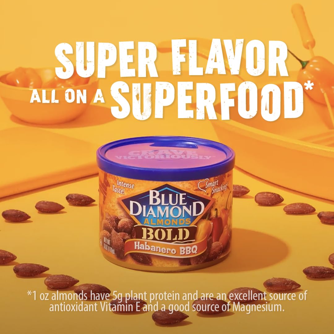 Blue Diamond, Almond Habanero Bbq, 6 Oz, (Pack Of 12)
