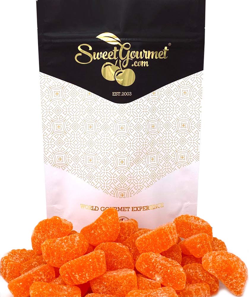 Sweetgourmet Orange Fruit Slices, Sugar Coated Jelly Candy, 1-Pound Bulk Bag, Naturally Flavored, Gluten-Free