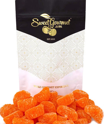 Sweetgourmet Orange Fruit Slices, Sugar Coated Jelly Candy, 1-Pound Bulk Bag, Naturally Flavored, Gluten-Free