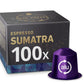 Sumatra Organic Italian Espresso for Nespresso | 100 Organic Aluminum Capsules | Single-Origin Dark Roast | 100% Nespresso Compatible Pods | Fairtrade | Package May Vary