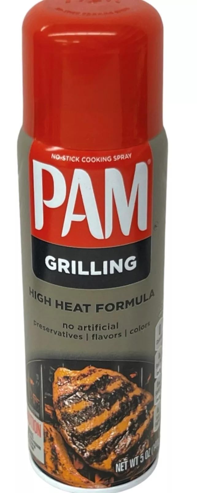 Pam No-Stick Cooking Spray - Grill - For High Temperature - Net Wt. 5 OZ (141 g) Each - Pack of 2
