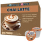 Double Donut Coffee Chai Latte Pods – Spiced & Creamy – 20 Count Compatible with Keurig Brewers