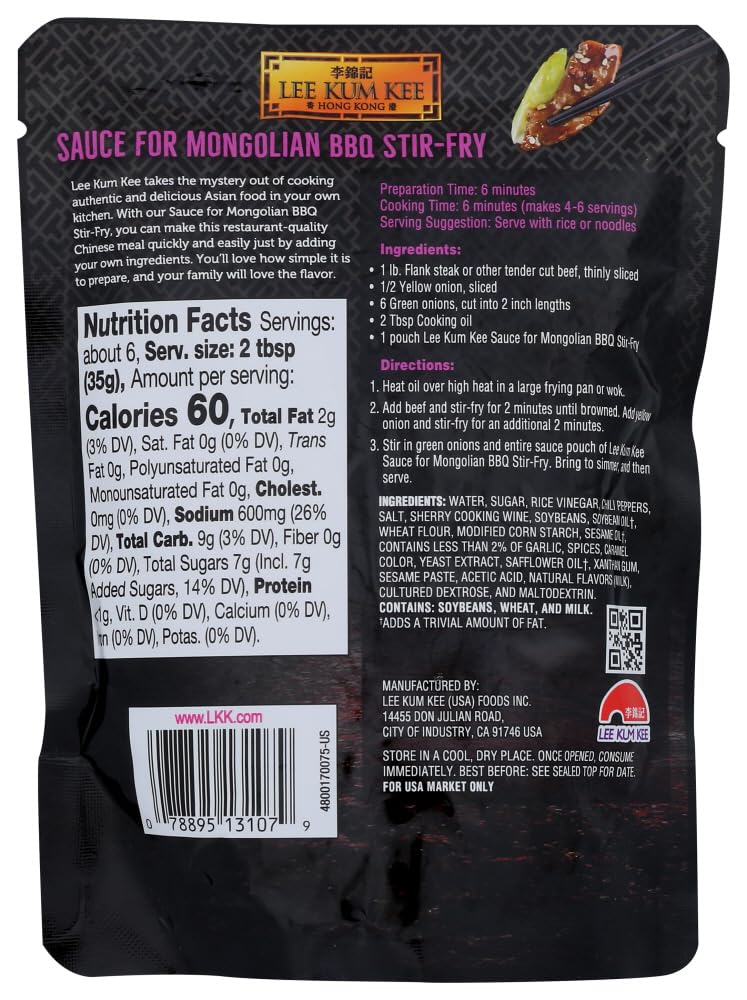 Lee Kum Kee Mongolian Beef Sauce (6X8Oz)