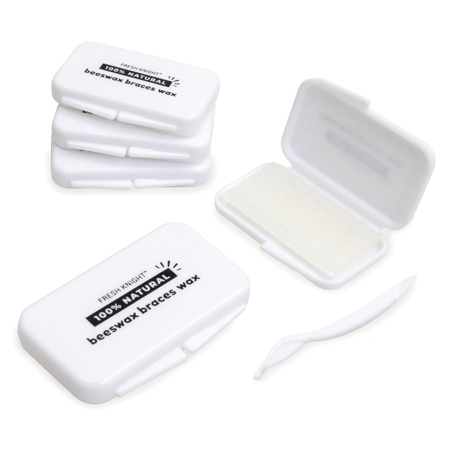 Braces Wax, Natural Braces Wax Made From Beeswax, Dental Wax For Braces & Aligners, Food Grade Ortho Wax, Fresh Knight (Natural 