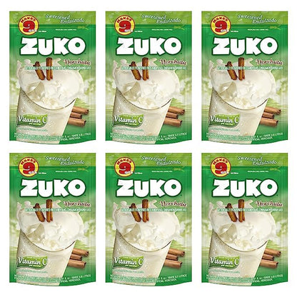 ZUKO Horchata Instant Powder Drink, Family Pack, No Sugar Needed, Vitamin C, 14.1 Oz (Pack of 6)