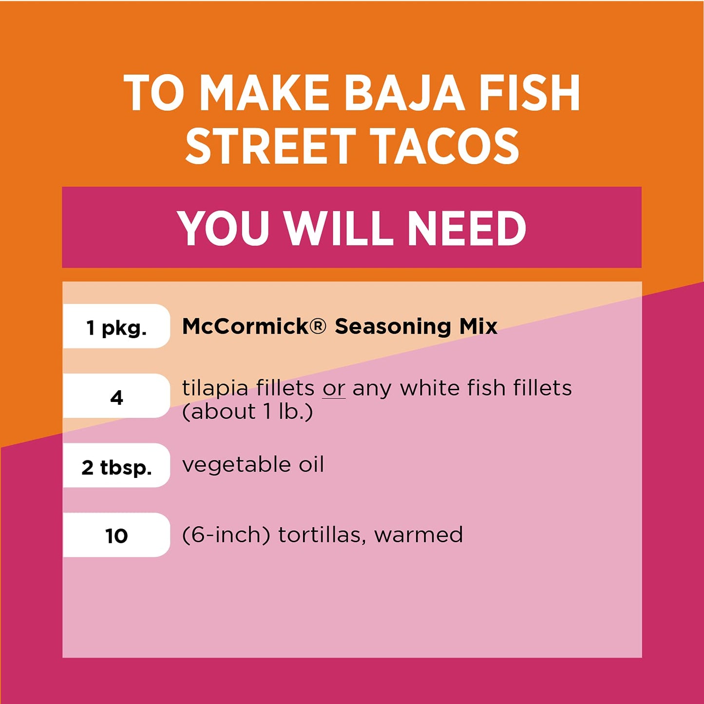 Mccormick Street Taco Baja Fish Seasoning Mix, 0.75 Oz