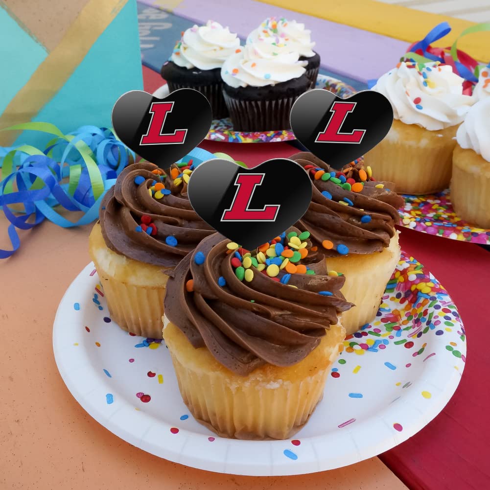GRAPHICS & MORE Cupcake Picks Set of 6, Acrylic, Lewis University Heart Design, One Size