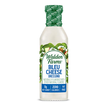 Walden Farms Bleu Cheese Dressing - Calorie-Free, Gluten-Free, Low Carb, Keto-Friendly, Sugar-Free, Rich Bleu Cheese Flavor, (12