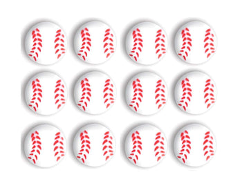 24 pc - Sport Theme Edible Sugar Cake Cupcake Cookie Toppers Decorations (Baseball)
