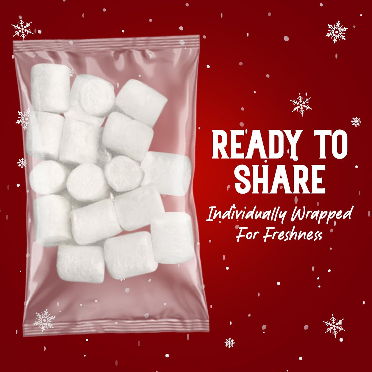 Freeze Dried Marshmallows Mini Individual 24 Fun Size Packs - Hot Chocolate Marshmallows Candy For Christmas Toppings, Hot Cocoa