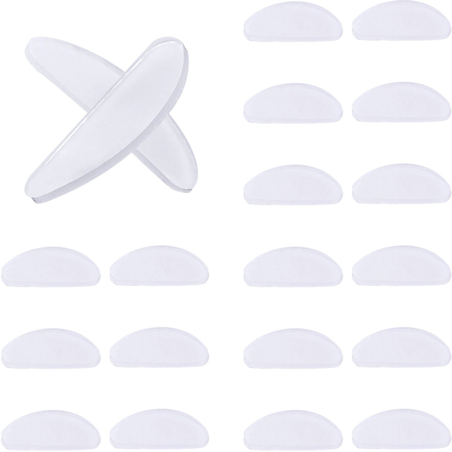 Toodoo 10 Pairs Eyeglasses Nose Pads Glasses Adhesive Silicone Nose Pads Non-Slip Thin Nosepads For Glasses Eyeglasses Sunglasses (Transparent, 1 Mm)