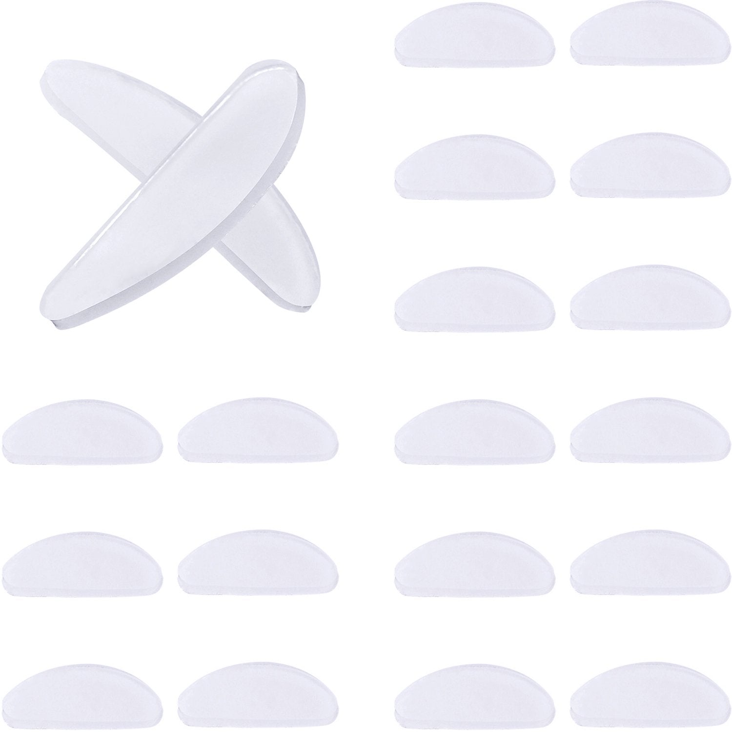 Toodoo 10 Pairs Eyeglasses Nose Pads Glasses Adhesive Silicone Nose Pads Non-Slip Thin Nosepads For Glasses Eyeglasses Sunglasses (Transparent, 1 Mm)
