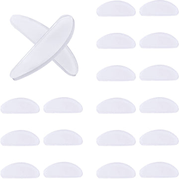 Toodoo 10 Pairs Eyeglasses Nose Pads Glasses Adhesive Silicone Nose Pads Non-Slip Thin Nosepads For Glasses Eyeglasses Sunglasses (Transparent, 1 Mm)