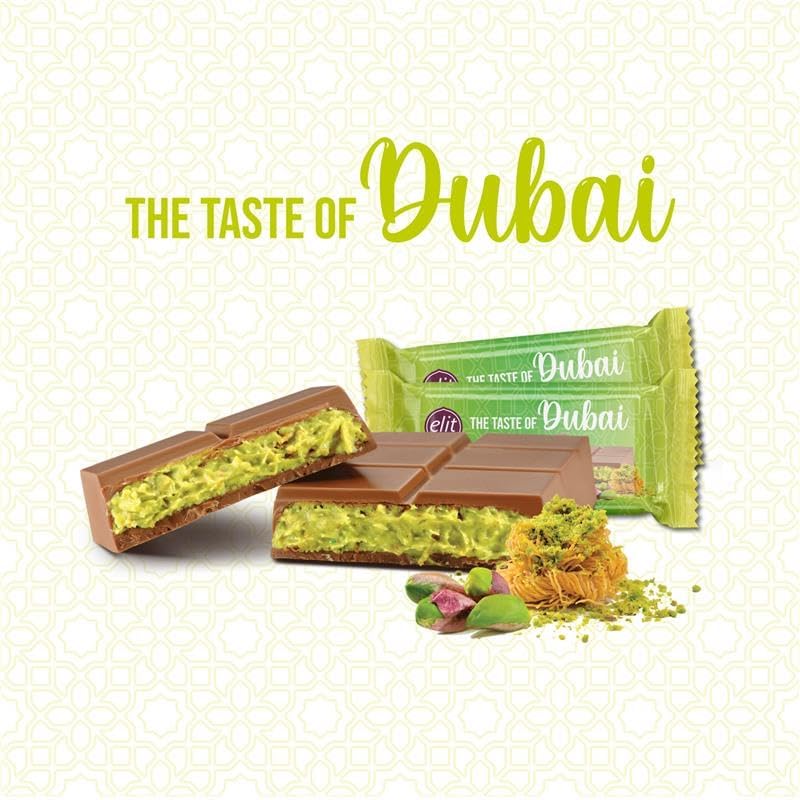 BABY SHOWER CHOCOLATE Dubai Chocolate Bar with Roasted Pistachios & Crispy Knafeh, 3.17 oz (90g)