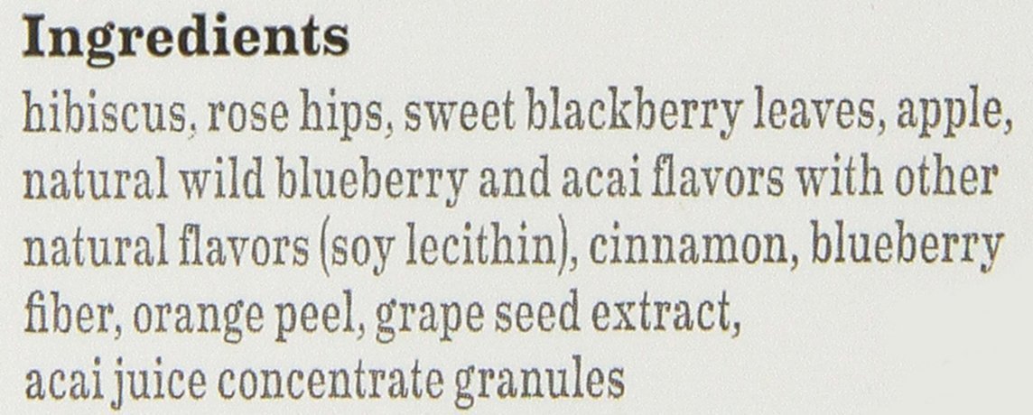 Bigelow Tea Wild Blue Berry Acai Bag 1.46 Oz Ct, Blueberry, 20 Count, (Pack Of 1)