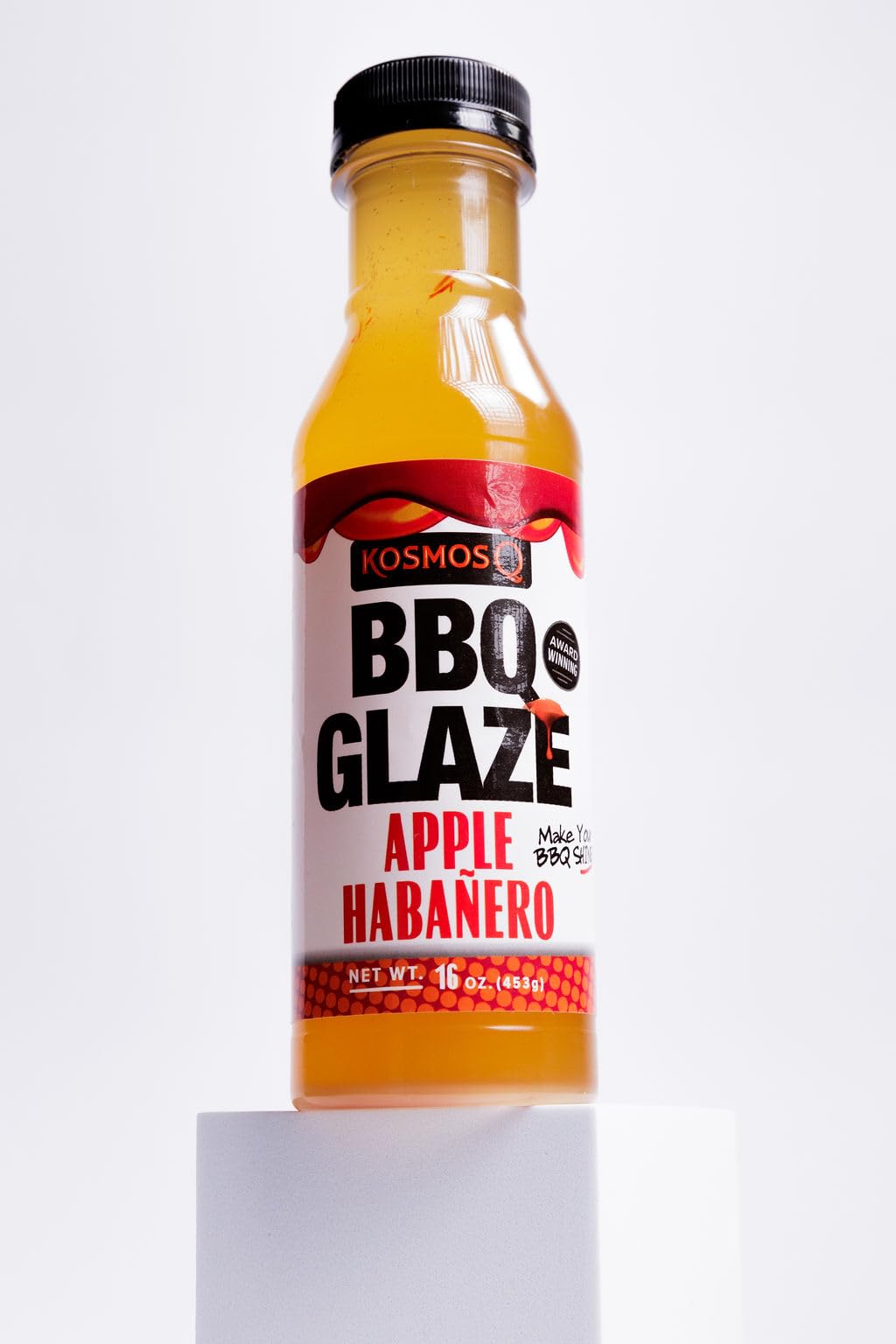 Kosmos Q Apple Habanero BBQ Glaze - 16 Oz Bottle for Sticky & Flavorful Barbecue - Thick BBQ Glaze for Competition Ready Mouth-W