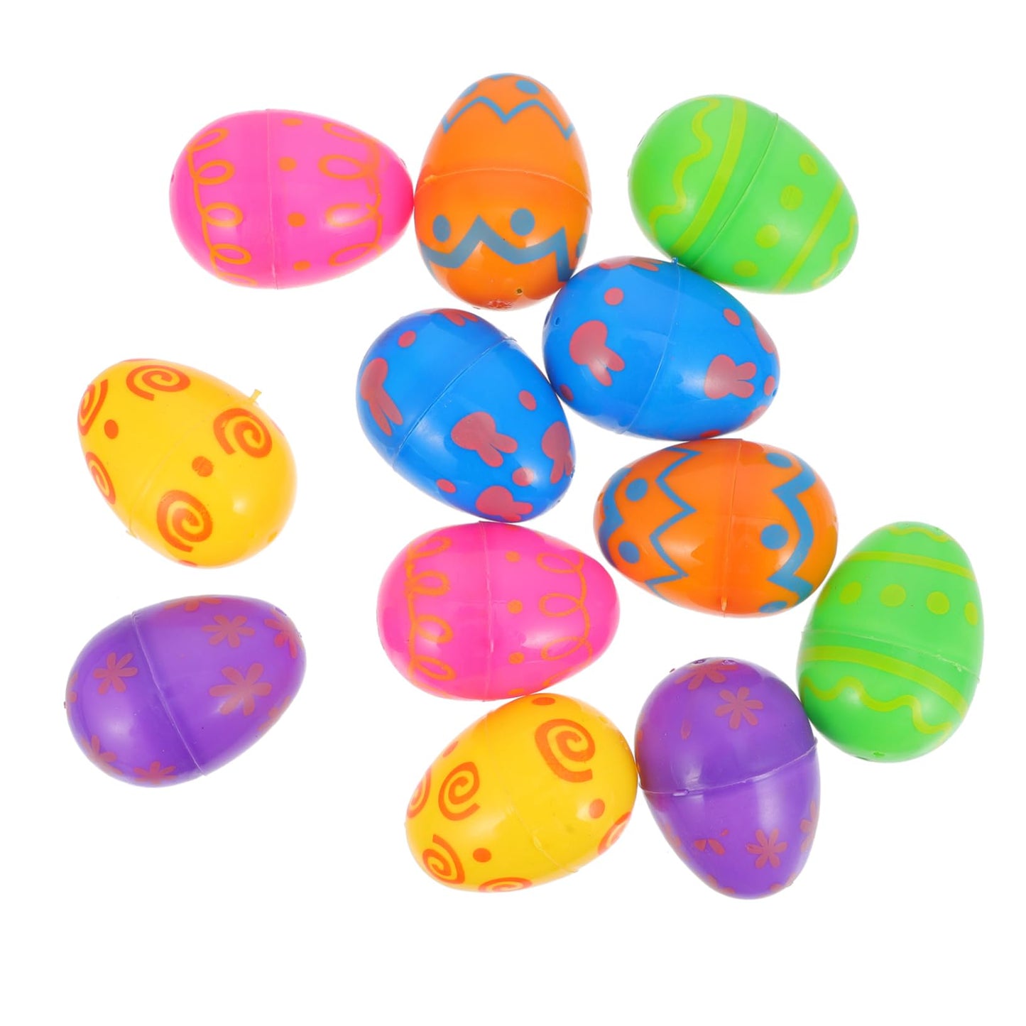 ERINGOGO Plastic Empty Easter Egg Decor 12pcs Easter Egg Stuffers Festival Bright