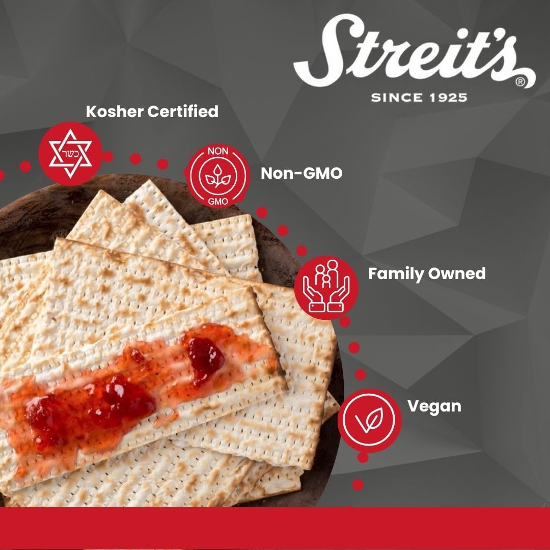 Streits Egg Matzo - Thin & Crispy, Kosher Certified, Family Owned, Pair with Soups, Spreads & Salads (12oz, Pack of 3)