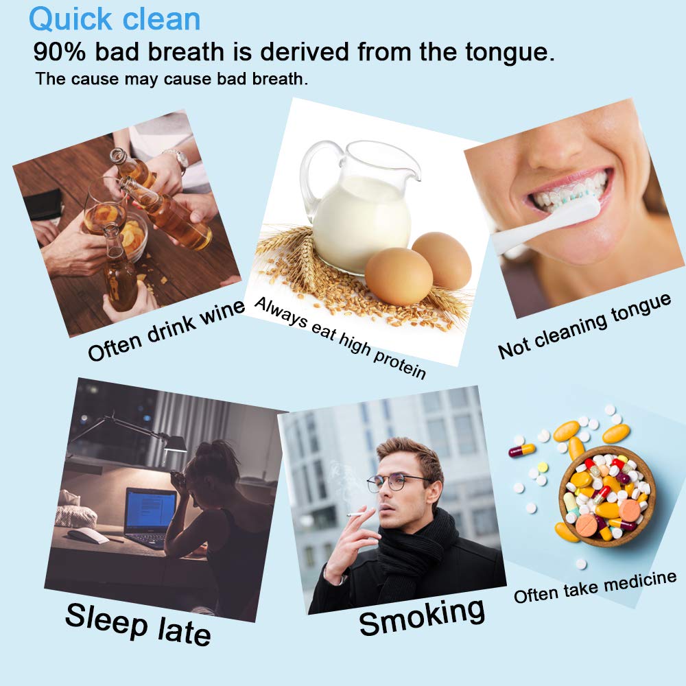 New Version Tongue Scraper Cleaner For Adults & Kids, Medical Grade Metal Tongue Brushes Set For Fresh Breath Dental Eliminate B