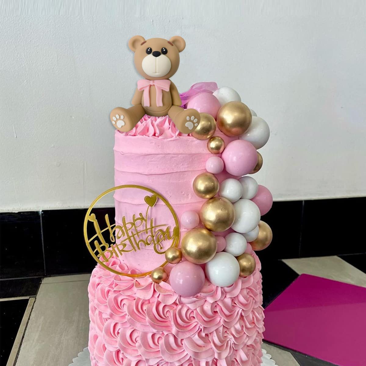 33 Pcs Bear Cake Toppers Bear Balls Cake Decorations With Stars Clouds Cake Toppers For Boy Girl Baby Shower Birthday Party Deco