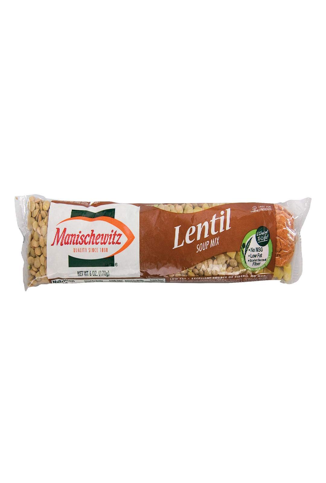 MANISCHEWITZ Lentil Soup Mix, 6-Ounce Tube (Pack of 24)