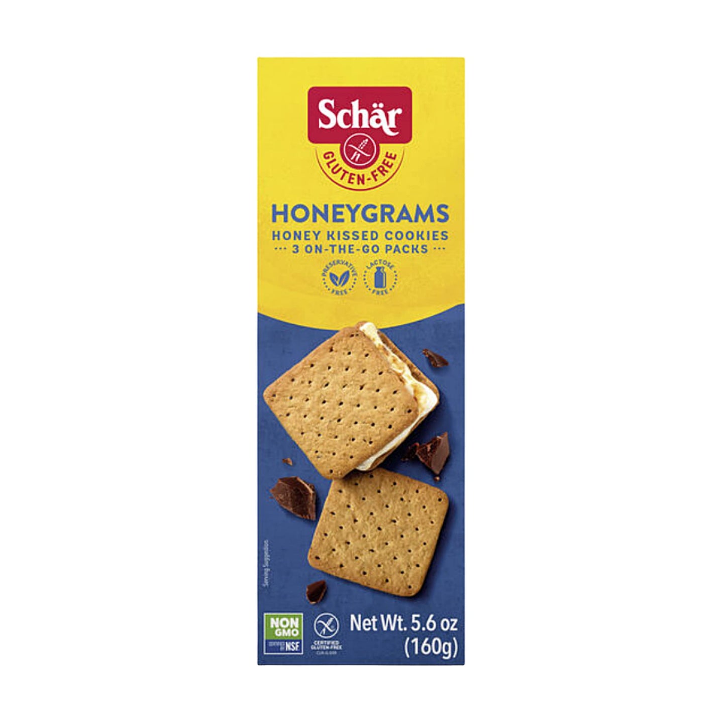 Schär Honeygrams Gluten Free Cookies - No GMOs, Lactose, Wheat, Preservatives - 5.6 oz (Pack of 2)
