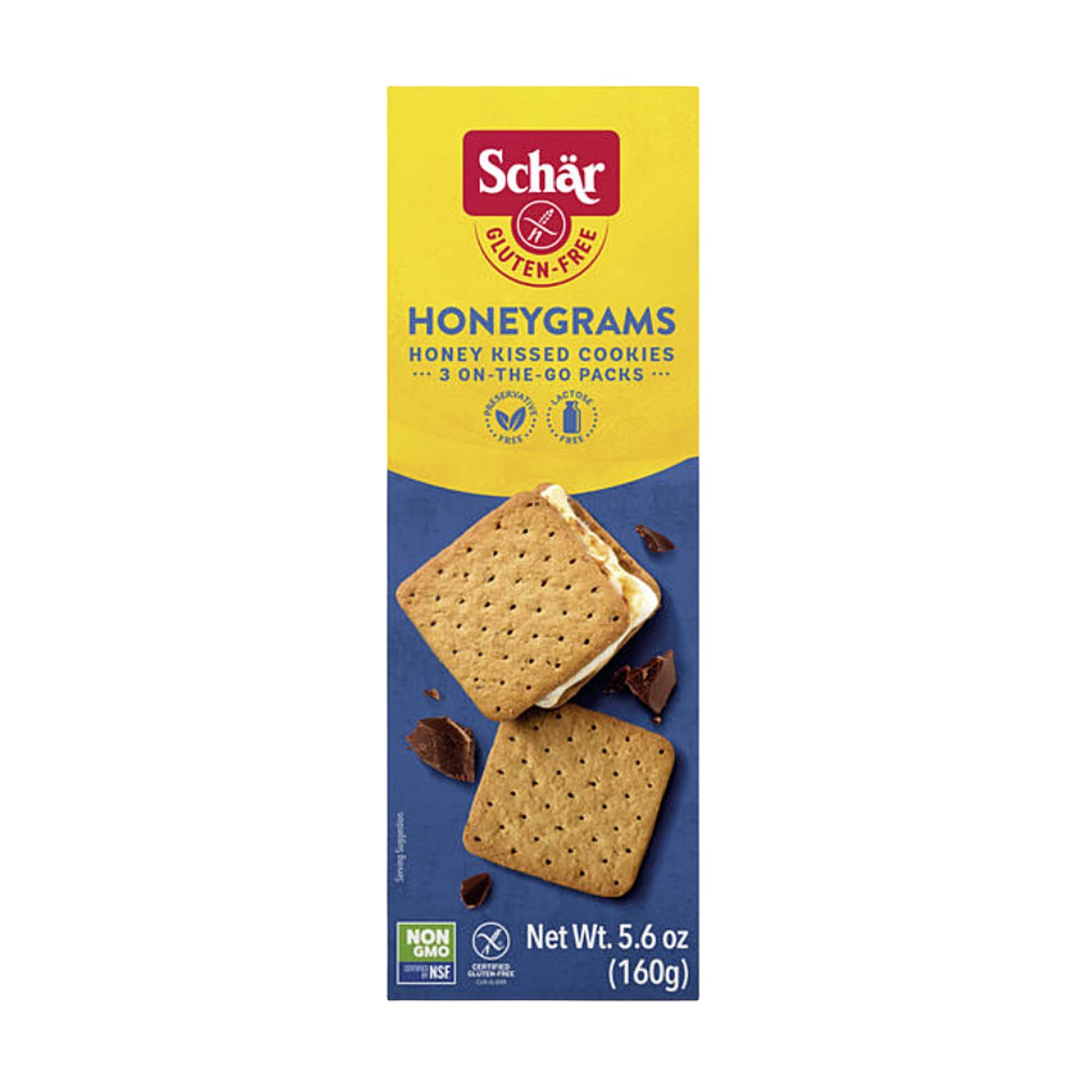 Schär Honeygrams Gluten Free Cookies - No GMOs, Lactose, Wheat, Preservatives - 5.6 oz (Pack of 2)