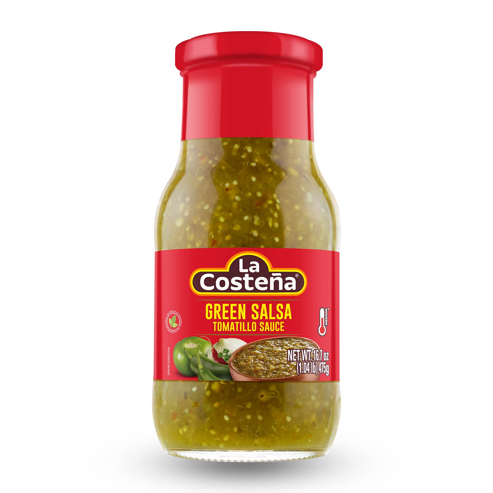 La Costeña Salsa Verde, 16.7 oz Bottle, Pack of 4, Model 43002