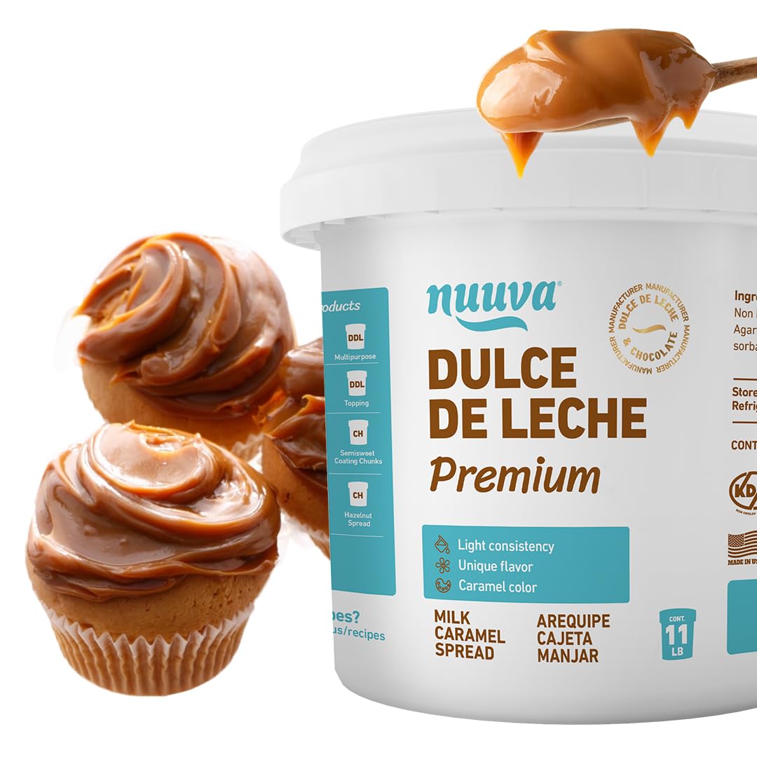 Nuuva Foods Enhanced Dulce De Leche – Authentic Creamy Caramel Spread – Perfect For Desserts, Baking, And Spreading, Caramel, Carmel Syrup, Dulce De Leche Syrup - 11 Lbs