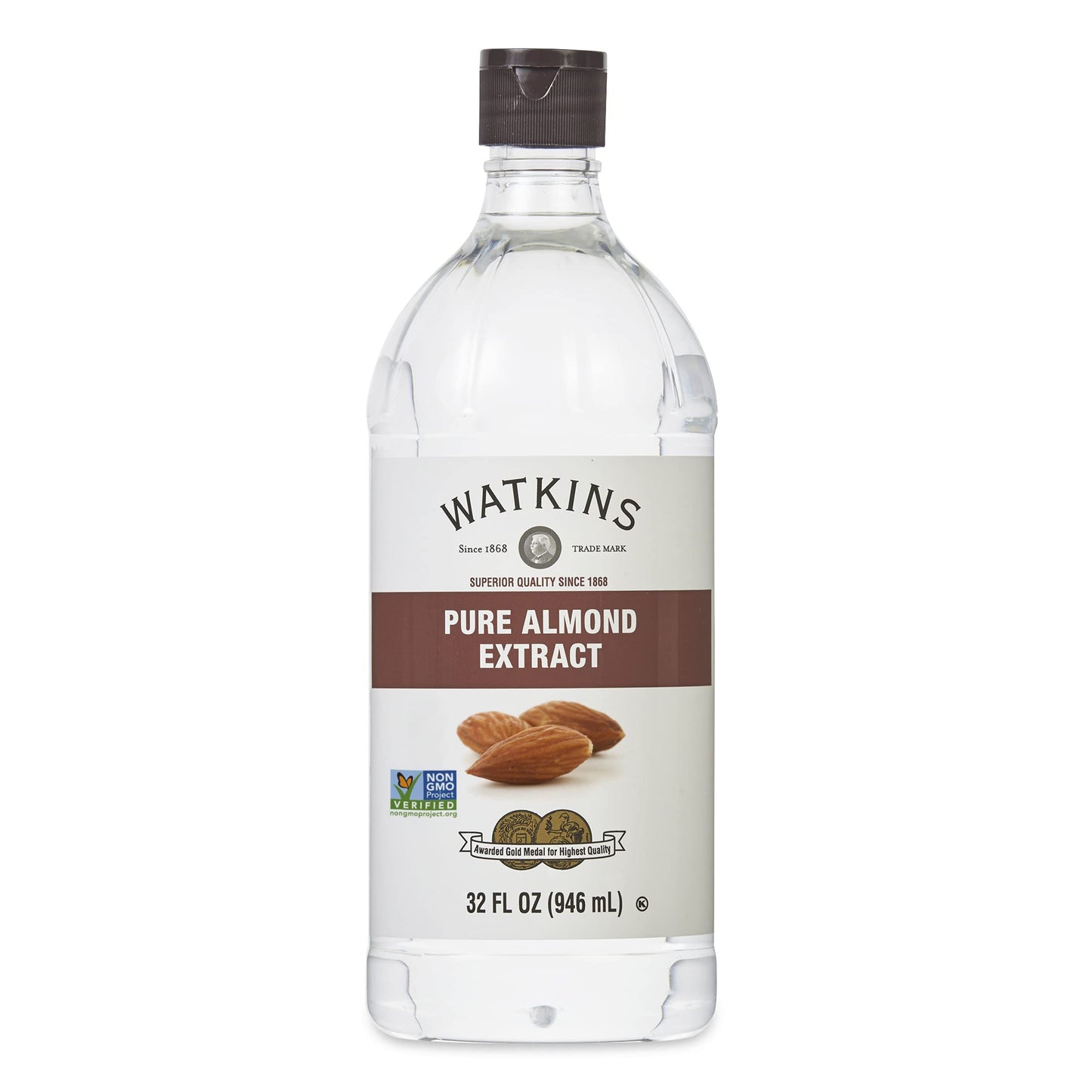 Watkins Pure Almond Extract, 32 Fl. Oz. Economy Sized Bottle, 1 Count (21903)