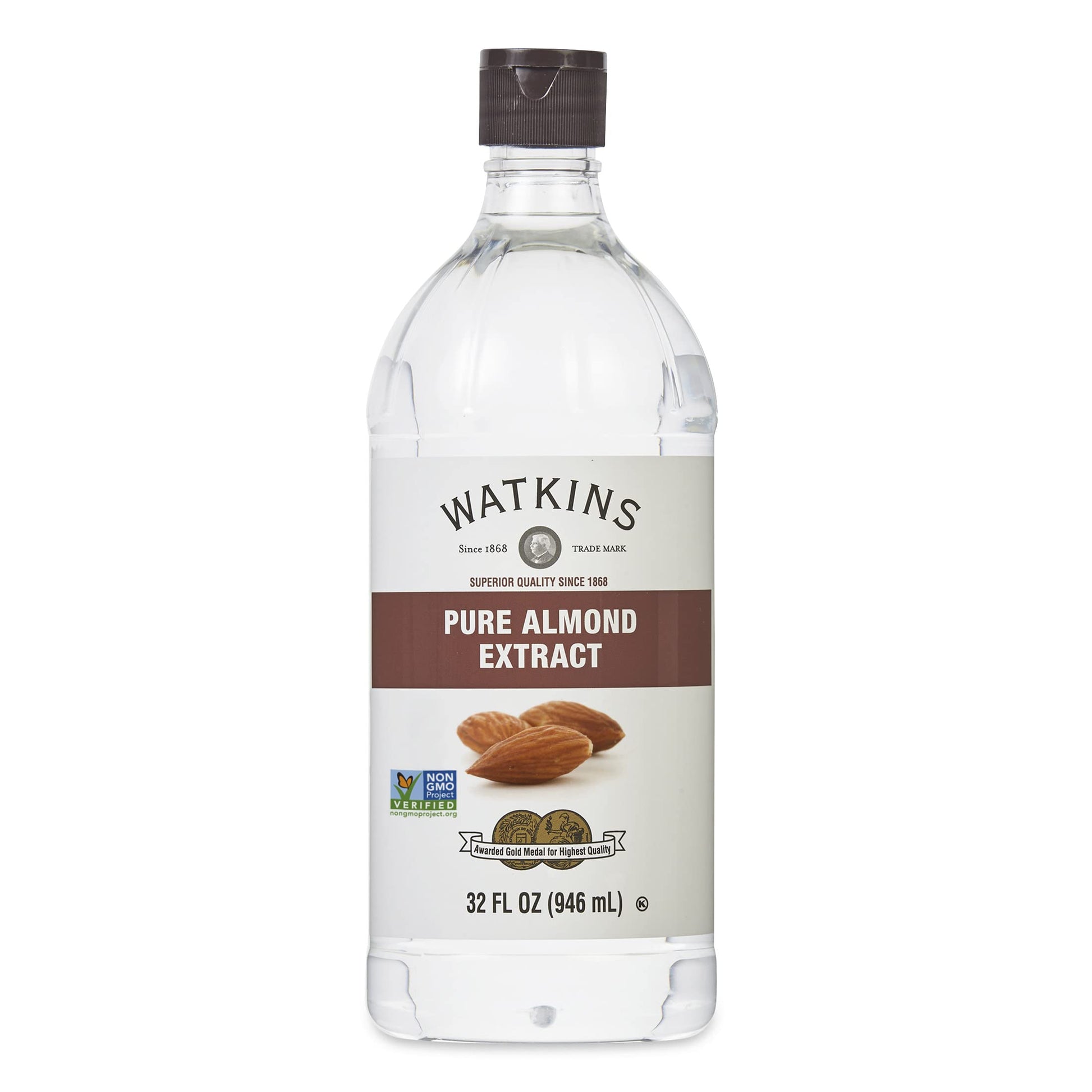 Watkins Pure Almond Extract, 32 Fl. Oz. Economy Sized Bottle, 1 Count (21903)