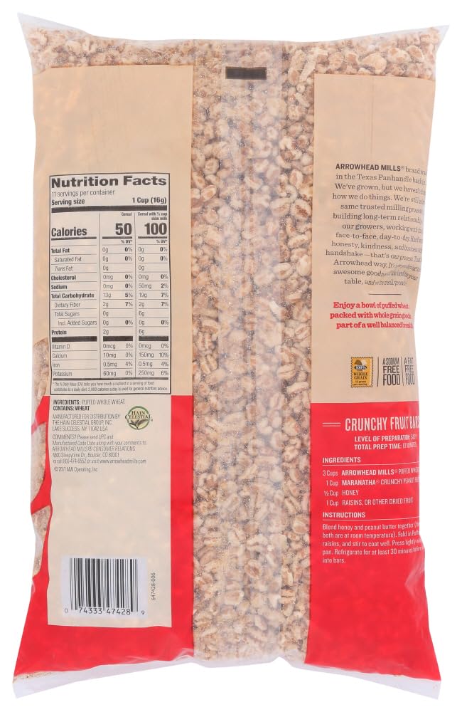 Arrowhead Mills, Cereal Puff Wheat Ns, 6 Oz, (Pack Of 12)