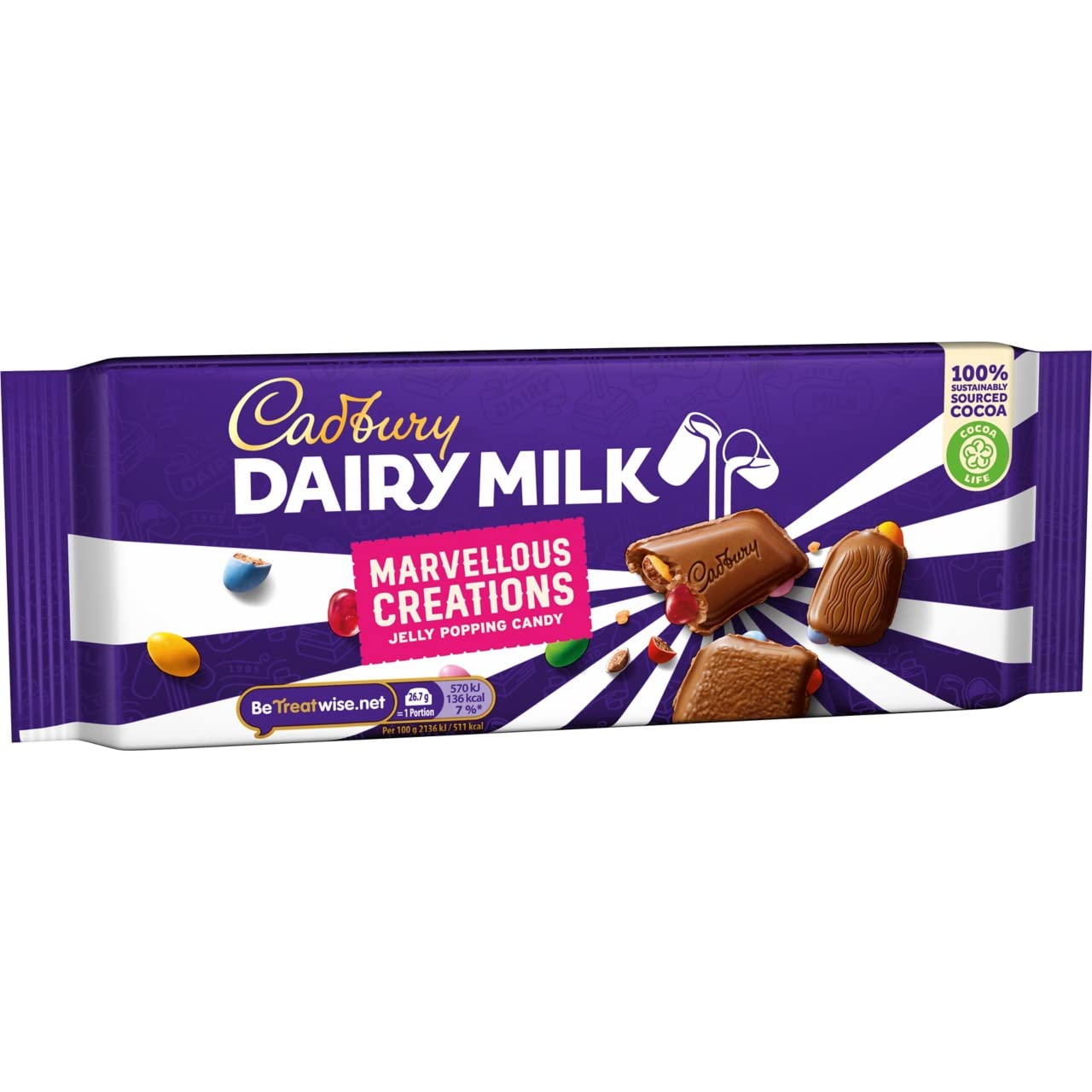 Cadbury Dairy Milk Marvellous Smashables Jelly Popping Candy, 160 G