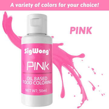 Oil Based Food Coloring For Chocolate - 50Ml Pink Upgraded Edible Oil Based Food Dye For Cake Decorating, Baking, Candy Melts, C