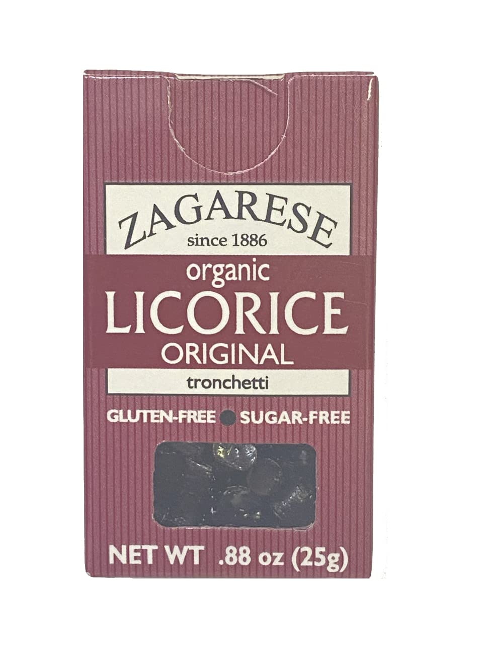 Zagarese Organic Licorice, Original Extra, 0.88-Ounce (Pack of 6), Dark Brown & Black, Model TICO