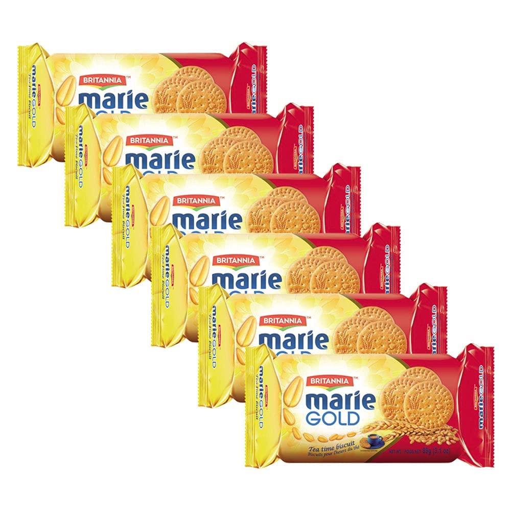 Britannia Marie Gold Cookies 3.13Oz (89G) - Biscuits Pour L'Heure Du Th   - Crispy Tea Time Snack - Delicious Grocery Cookies (P