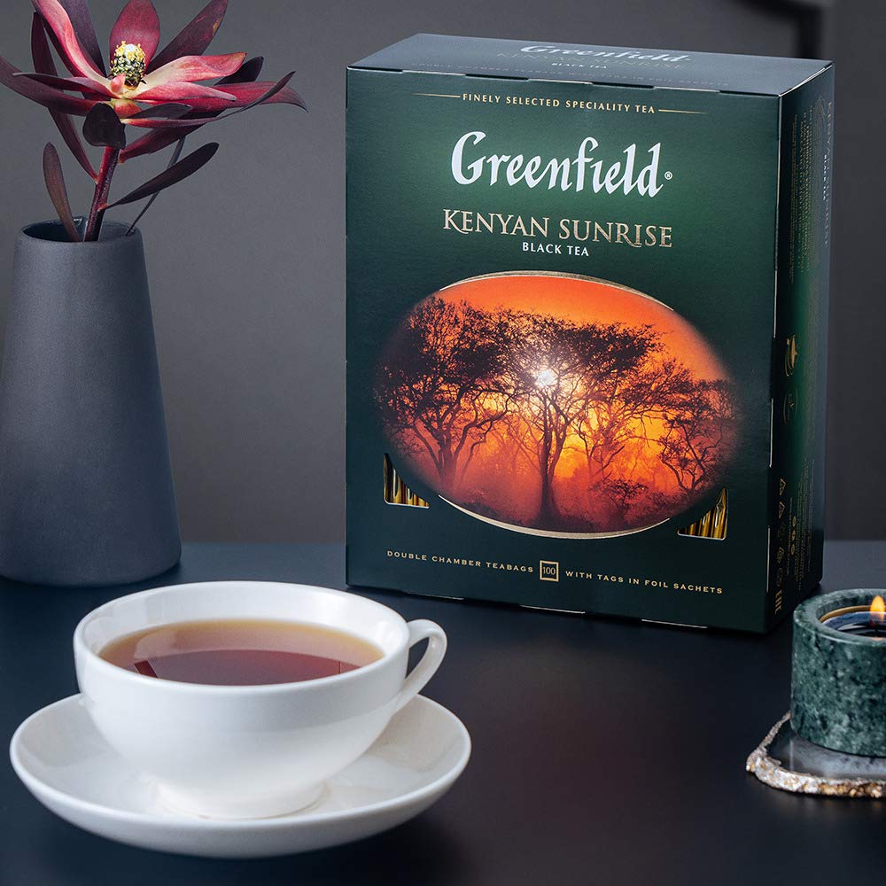 Greenfield Kenyan Sunrise ?Lassic Collection Black Tea Finely Selected Speciality Tea 100 Double Chamber Teabags With Tags In Fo
