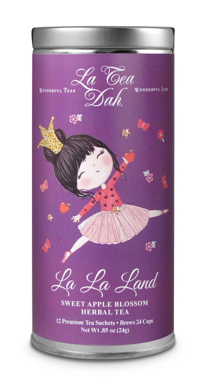 La Tea Dah Sweet Apple Blossom Childrens Tea, Caffeine-Free Rooibos, 12 Decaf Tea Sachets, Fruity Flavor for Kids