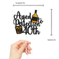 LHCING Aged To Perfection 40th Birthday Cake Topper, Black Glitter, 5.7x4.7