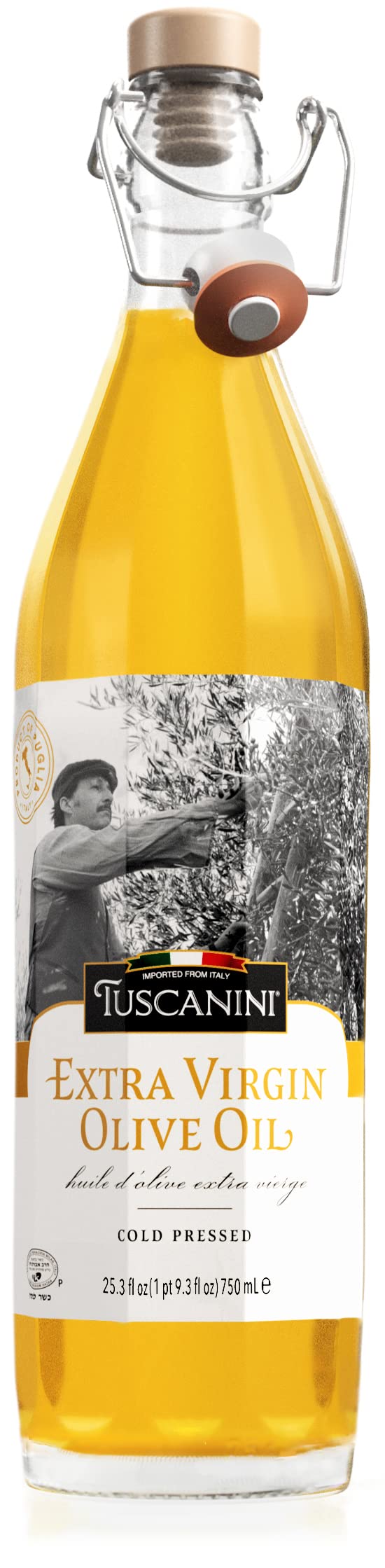 Tuscanini Premium Italian Extra Virgin Olive Oil, 25.3Oz | Product Of Italy, Ultra-Premium Unfiltered, Cold Pressed, Non Gmo, Pe