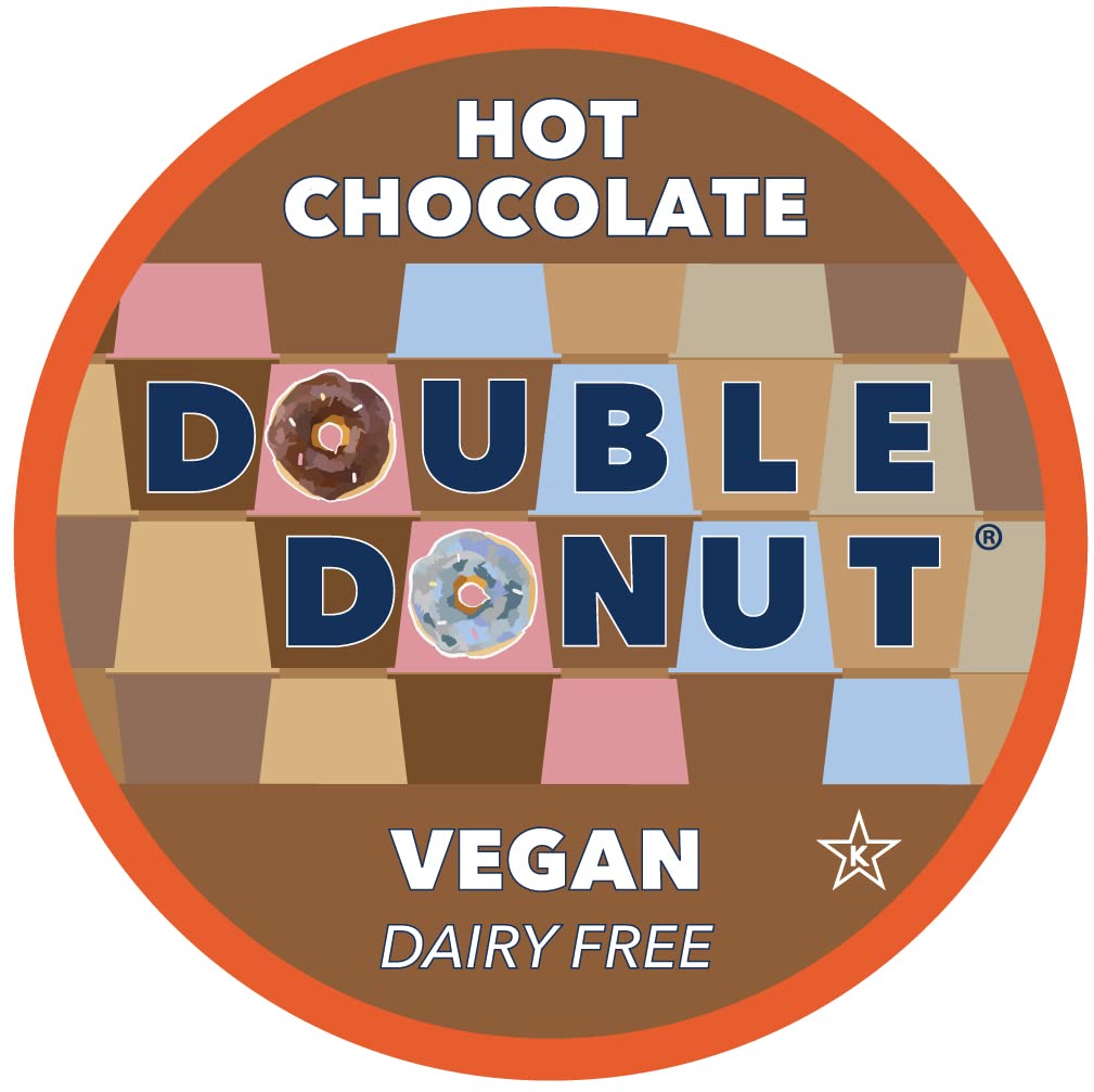 Double Donut Dairy Free Hot Chocolate Pods, Vegan Keurig Cups, 22 Count