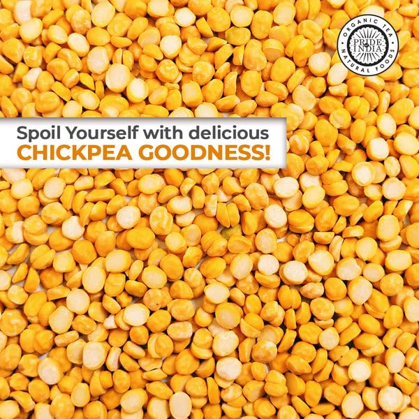 Pride Of India - Pack Of 6 - Indian Split Yellow Chickpea Lentils - Protein & Fiber Rich Chana Dal, 1.5 Pound Jar