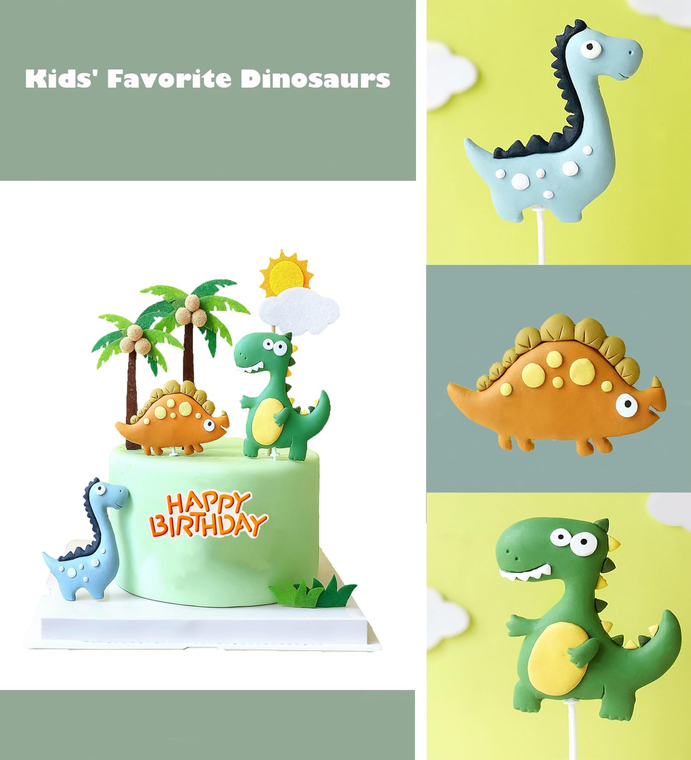 10Pcs Dinosaur Cake Decorations Dinosaur Cake Toppers Cake Decorations For Dinosaur Themed Party Kids Party Cake Decorations Din