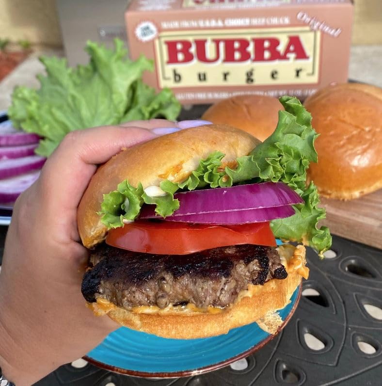 Bubba Burger, Frozen Beef Burger Patties, Original, USDA Choice Beef Chuck, 2 lb, Pack of 6