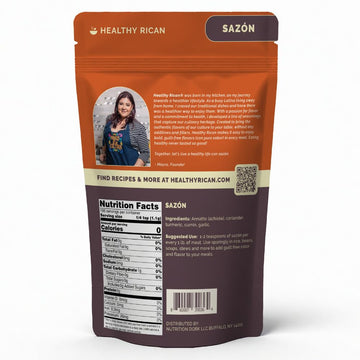 Healthy Rican Sazon Seasoning 7.6 Oz Large Pouch Puerto Rican Latin Spice Blend No Red 40 Gluten Free Keto Whole30 Approved No M