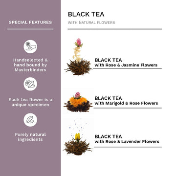 Creano 4004 Abloom Black Tea And Teapot Gift Set