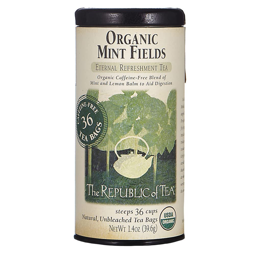 The Republic of Tea Herbal Mint Fields Organic Tea, 36 Count, Pack of 1