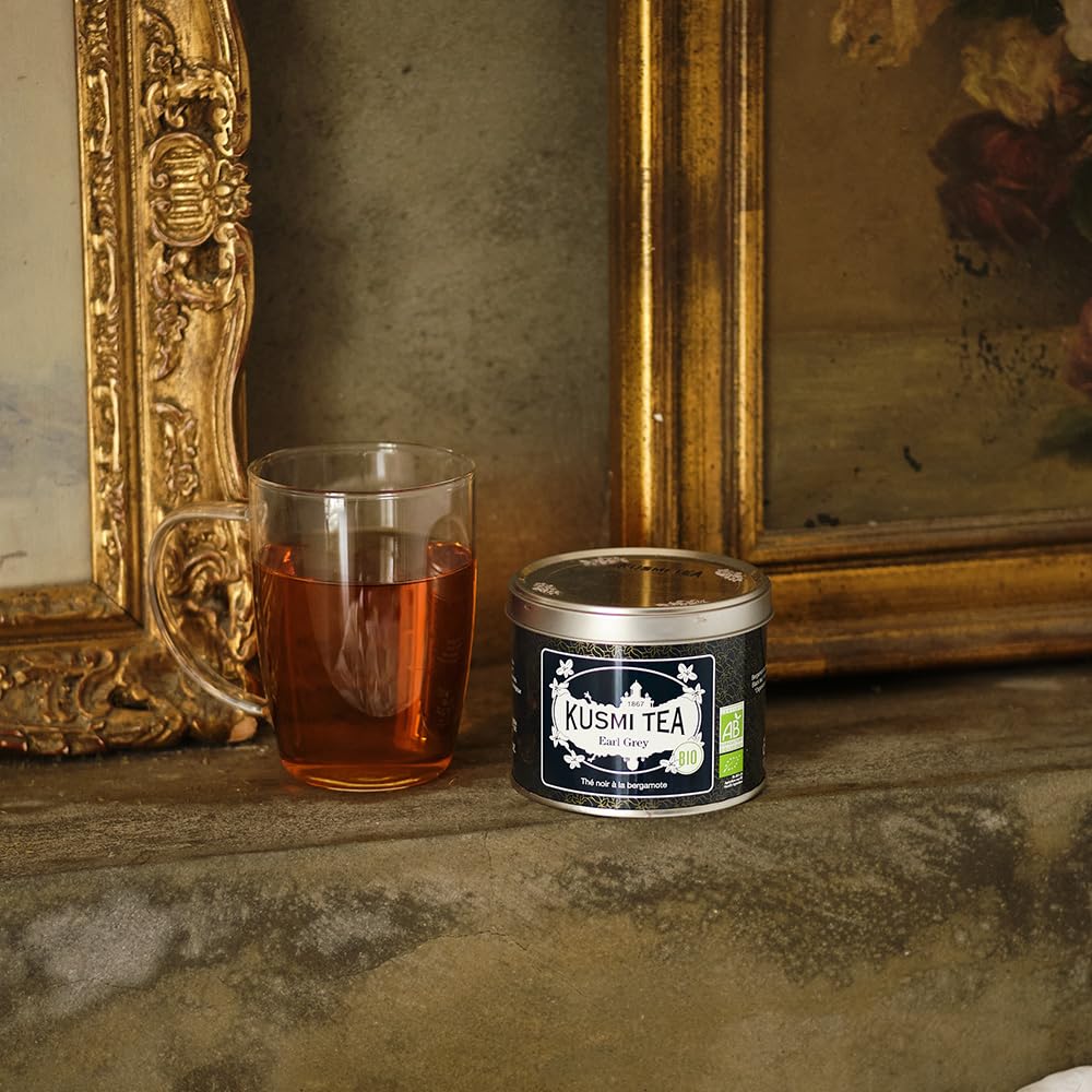 Kusmi Tea - Earl Grey - Organic Earl Grey Black Tea - Flavored With Italian Bergamot Essential Oil - Strong, Robust, Caffeinated